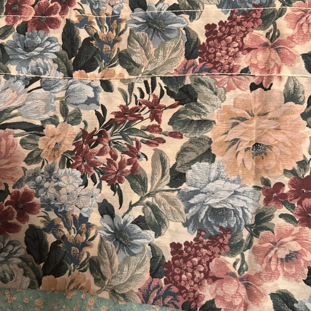 Curtain Floral Valance with Pink & Blue Spring Colors